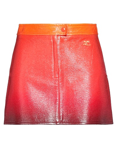 COURRÈGES Mini-jupe Rouge vif 88% Coton, 10% Polyuréthane, 2% Élasthanne