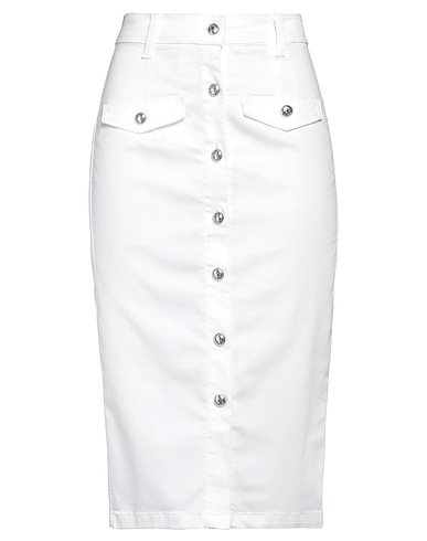 LIU •JO Midi skirt White 66% Cotton, 30% Polyester, 4% Elastane