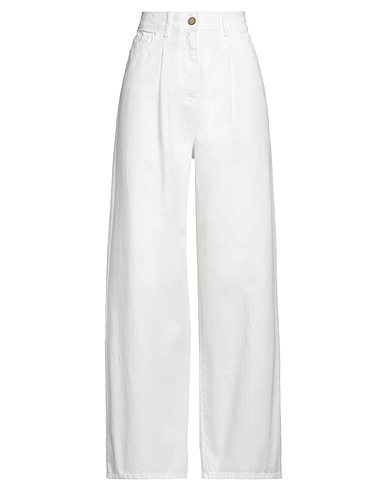 ALYSI Casual trouser CRÈME White 100% Cotton