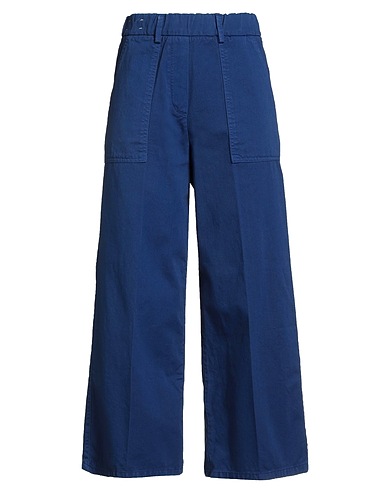 ALYSI Casual pants CRÈME Blue 100% Cotton