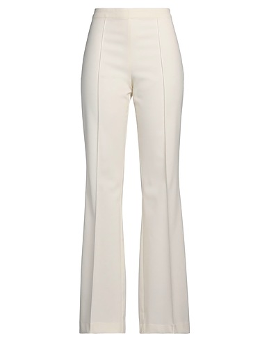 ERIKA CAVALLINI Casual trouser Ivory 55% Polyester, 43% Virgin Wool, 2% Elastane