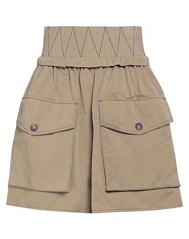 TOD'S Mini skirt Khaki 45% Cotton, 39% Polyester, 16% Polyamide