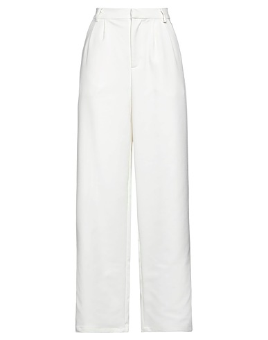 ELEH Casual trouser White 70% Polyester, 28% Cotton, 2% Elastane