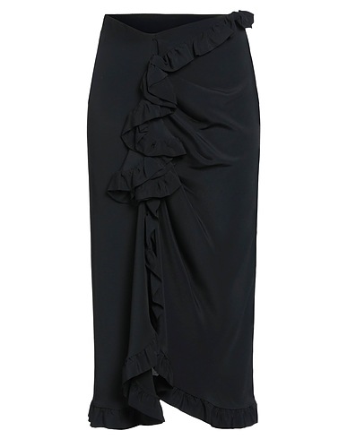 MALÌPARMI Midi skirt Black 69% Acetate, 31% Silk