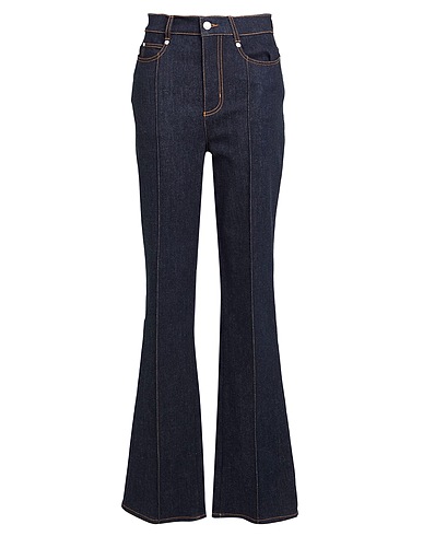MCQUEEN Denim pants Blue 98% Cotton, 2% Elastane, Calfskin