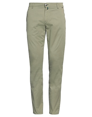 LUIGI BORRELLI NAPOLI Casual trouser Military green 98% Cotton, 2% Elastane
