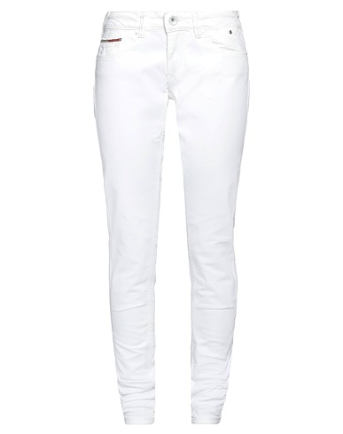 TOMMY HILFIGER Denim trousers DENIM White 99% Cotton, 1% Elastane
