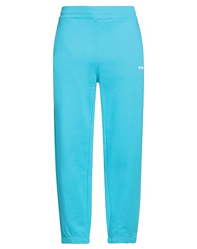 MSGM Pantalone Turchese 100% Cotone