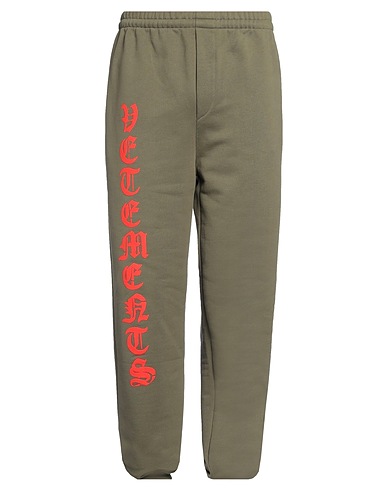 VETEMENTS Pantalone Verde militare 80% Cotone, 20% Poliestere