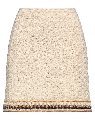 TORY BURCH Mini skirt Cream 88% Cotton, 12% Polyester