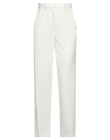 VICOLO Casual trouser White 97% Polyester, 3% Elastane