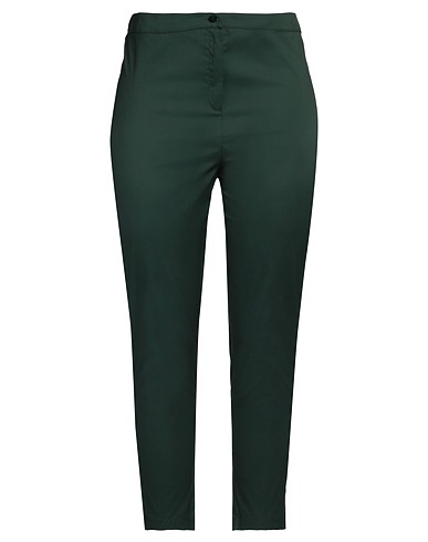 MARINA RINALDI Casual pants Dark green 66% Cotton, 34% Elastomultiester