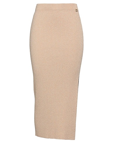 TWINSET Midi skirt Beige 62% Viscose, 25% Polyamide, 13% Metallic Polyester