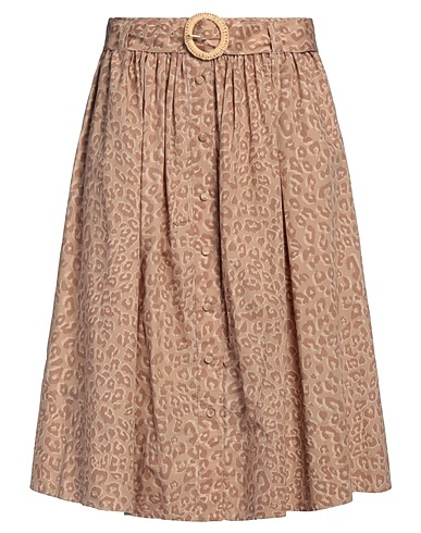 TWINSET Midi skirt Beige 100% Cotton