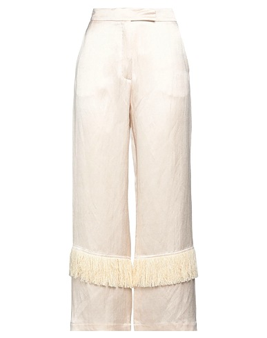 ALYSI Casual pants CHOCOLAT Cream 69% Viscose, 31% Linen
