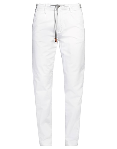 HAMAKI-HO Casual trouser White 98% Cotton, 2% Elastane