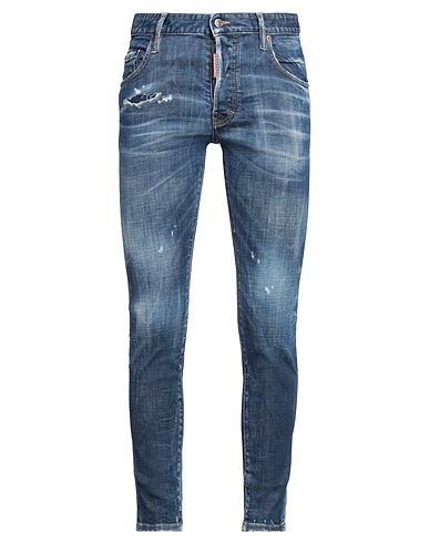 DSQUARED2 Jeans Blau 93% Baumwolle, 4% Polyester, 3% Elastan, Kalbsleder