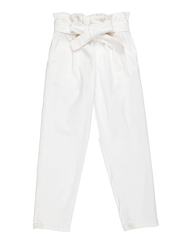 MEILISA BAI Casual trouser White 97% Cotton, 3% Elastane