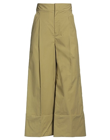 TWINSET Casual pants Sage green 96% Cotton, 4% Elastane
