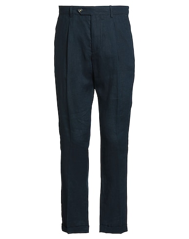 MANUEL RITZ Casual trouser Navy blue 100% Linen