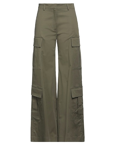 MOSCHINO Casual trouser Military green 96% Cotton, 4% Elastane