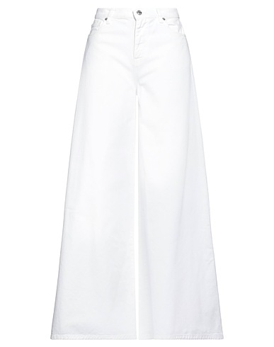 VICOLO Denim trousers White 100% Cotton
