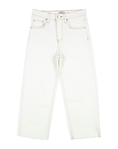 PINKO UP Denim trousers Off white 98% Cotton, 2% Elastane