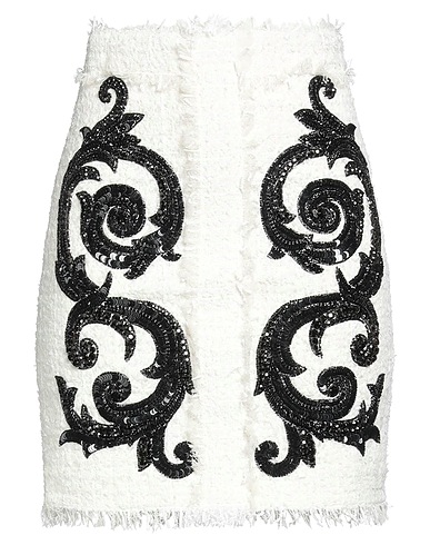 BALMAIN Mini skirt White 79% Polyamide, 15% Virgin Wool, 6% Cotton, Viscose, Acrylic