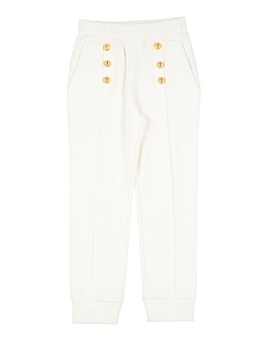 BALMAIN Casual trouser White 100% Cotton, Elastane