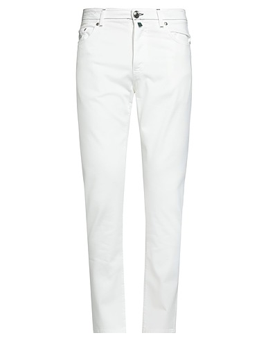 LUIGI BORRELLI NAPOLI Pantalone Bianco 98% Cotone, 2% Elastan