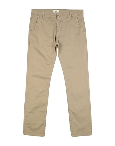 PAOLO PECORA Casual pants Beige 98% Cotton, 2% Elastane