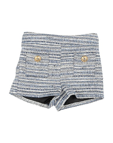 BALMAIN Shorts & Bermuda Blue 73% Cotton, 25% Polyester, 1% Acrylic, 1% Metallic fiber