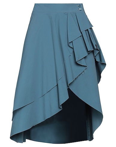 BARENA Mini skirt Slate blue 97% Cotton, 3% Elastane