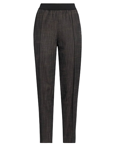 JIL SANDER Hosen Dunkelbraun 38% Schurwolle, 37% Leinen, 16% Viskose, 9% Polyester, Baumwolle