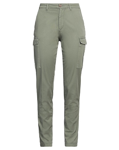 40WEFT Casual pants Military green 97% Cotton, 3% Elastane