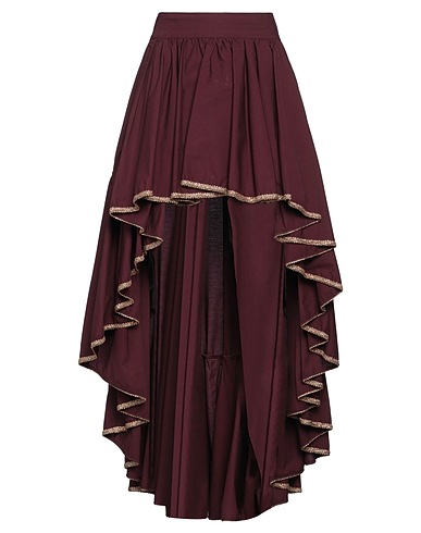GINA GORGEOUS Maxi Skirts Burgundy 100% Cotton