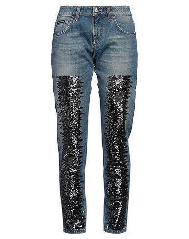PHILIPP PLEIN Denim trousers Blue 100% Cotton, Polyester