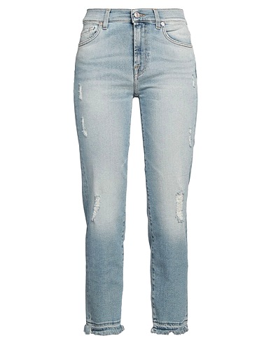 7 FOR ALL MANKIND Denim pants Blue 79% Cotton, 11% Modal, 9% Elastomultiester, 1% Elastane