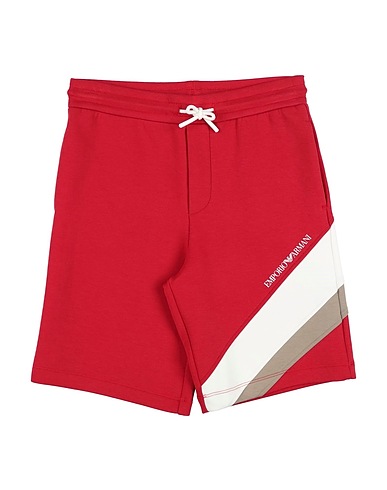 EMPORIO ARMANI Shorts & Bermuda Rosso 77% Cotone, 19% Poliestere, 4% Elastan