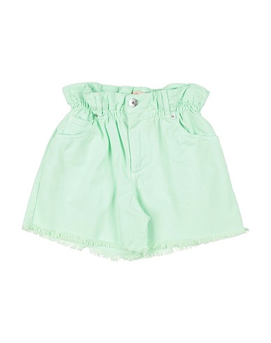 LOVE THERAPY Shorts jeans Verde chiaro 97% Cotone, 3% Elastan