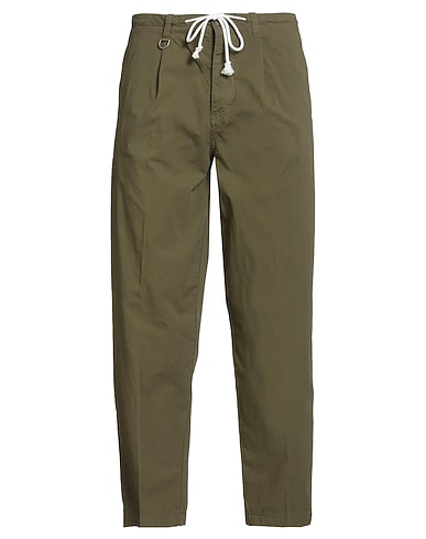 PAOLO PECORA Pantalone Verde militare 97% Cotone, 3% Elastan