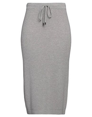PESERICO Midi skirt Grey 70% Virgin Wool, 20% Silk, 10% Cashmere, Metallic fiber, Viscose