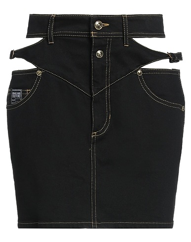VERSACE JEANS COUTURE Denim skirt Black 99% Cotton, 1% Elastane