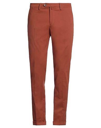 B SETTECENTO Casual trouser Brown 98% Cotton, 2% Elastane