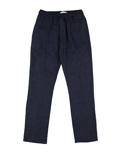 MANUEL RITZ Casual pants Midnight blue 55% Linen, 45% Cotton