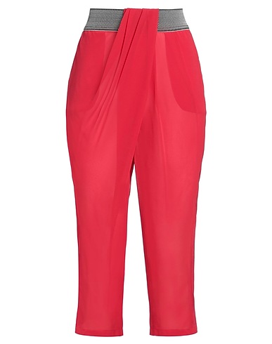 HANITA Casual pants Red 100% Polyester, Viscose, Elastane