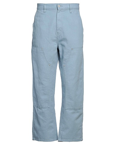 CARHARTT Casual pants Light blue 61% Cotton, 39% Linen
