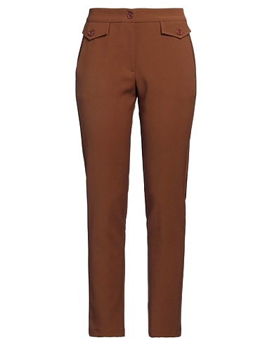 CRISTINA GAVIOLI Casual trouser Brown 80% Polyester, 14% Viscose, 6% Elastane, Acetate