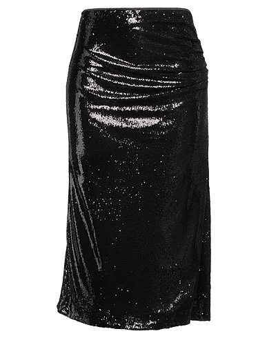 CLIPS Midi skirt Black 100% Polyester
