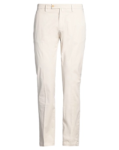 LUIGI BORRELLI NAPOLI Casual trouser Cream 97% Cotton, 3% Elastane